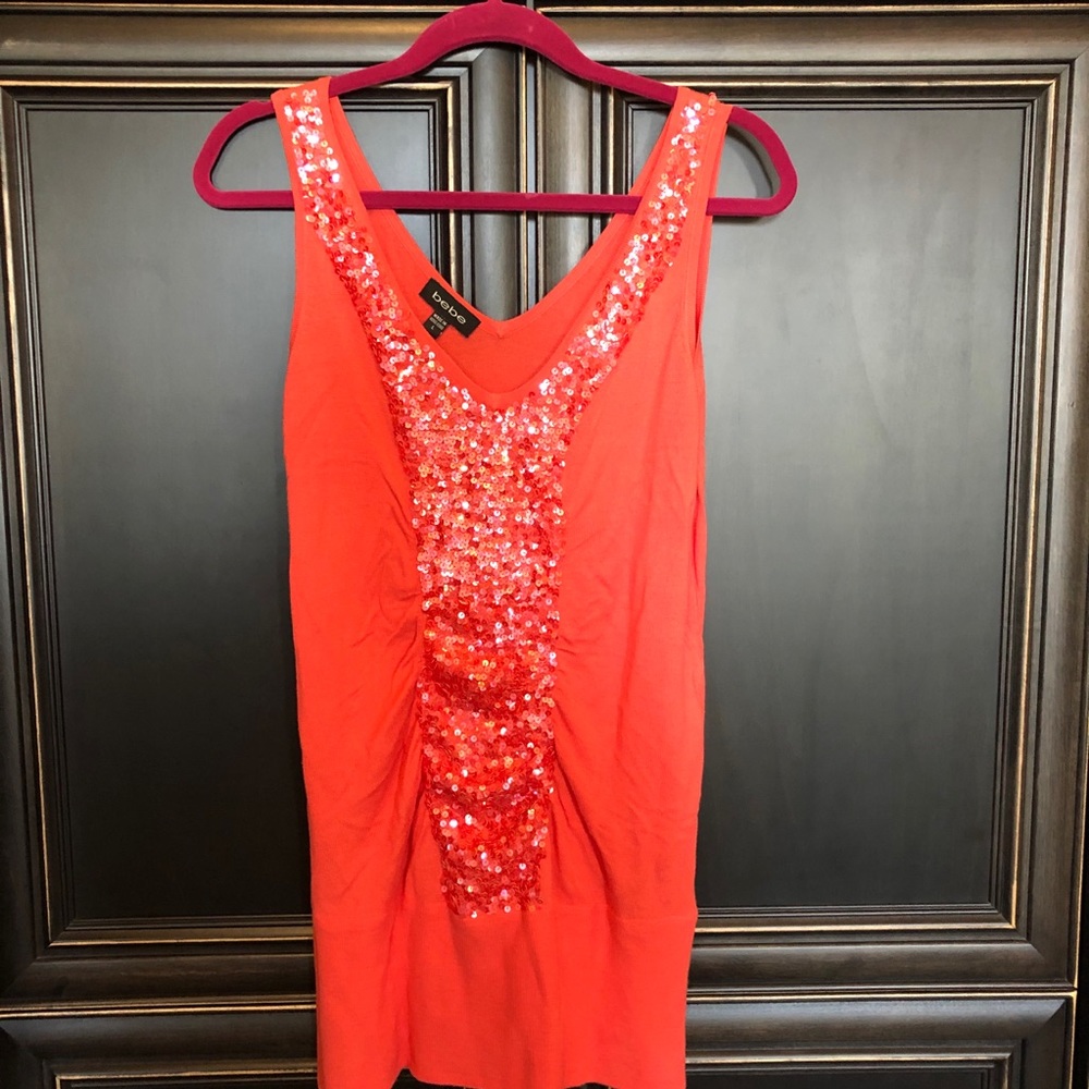Bebe sequin knit tank